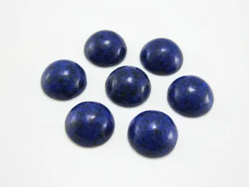 Rotunde plate din spate, Albastru, negru, piatra naturala, Imitatie de Lapis lazuli cabochon, 6mm 8mm, 10mm, 12mm