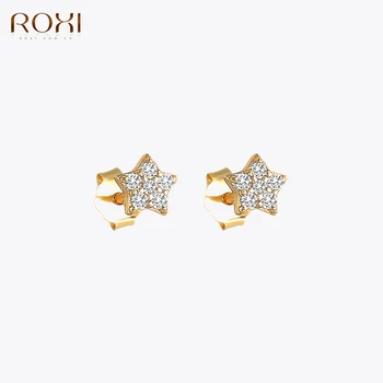ROXI Mici Moon Star Piercing-ul Stud Cercei Mini Argint 925 Cercei Cartilaj pentru Femei Bijuterii de Nunta Cercel 2020