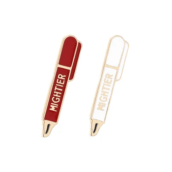 Roșu Alb Pixuri Email Ace Broșe Jachete Haine Pin Rever Insigna Metalică Femei Bărbați Accesorii Cadouri Pentru Profesor Student Scriitor