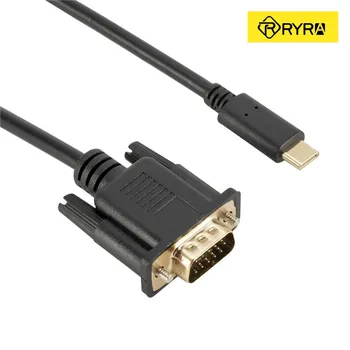 RYRA 1080P de Tip Usb-c to VGA 180CM Cablu Tip C Pentru Convertor VGA Adaptor Pentru MacBook Pro, MacBook Air, Samsung Galaxy