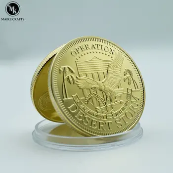 Războiul Din Golf Din 1991 Moneda De Metal Placat Cu Aur Desert Storm Funcționarea Insigna Ambarcațiuni De Război Monede Comemorative De Colectare Cadou