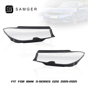 Samger 1Pair Auto Frontal Capac pentru Faruri Auto Lentila Far Pentru BMW Seria 3 G20 2019-2021 Auto Abajur de sticla Cazul Stanga+Dreapta