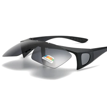 Se potrivesc Peste ochelarii de Soare Polarizați Flip Up Obiectiv pentru Bărbați ochelari de Soare pentru Femei Purta Peste Ochelarii de vedere Ochelari Polarizati de Conducere