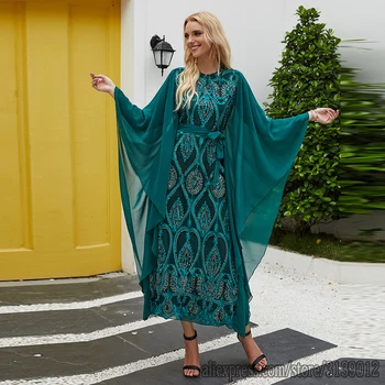 Sequin Abaya Dubai Turcia Hijab Musulman Rochie Caftan Rochii De Islam Îmbrăcăminte Abayas Pentru Femei Robe Longue Vetement Femme Qatar