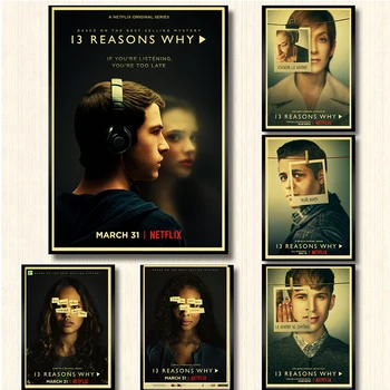 Seriale TV 13 Motive pentru Poster Decor Acasă Kraft Hârtie de Imprimare Pictura pe Perete Retro Poster Autocolant de Perete