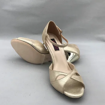 Sexy si Elegant Dans Flamenco Pantofi Argentina Tango Pantofi practica pantofi MST6226GL Piele Unic Greu de 7,5 cm toc 9cm disponibile