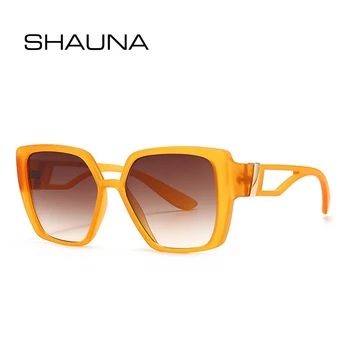 SHAUNA Moda Pătrat Jeleu de Portocale ochelari de Soare Femei Nuante UV400 Gradient de Oameni Gol Picioare Ochelari de Soare