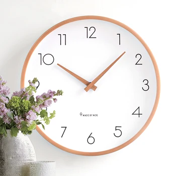 Simplu si modern din lemn masiv ceas de perete camera de zi personalitate creatoare de moda ceas de origine Nordică, ceas dormitor mut