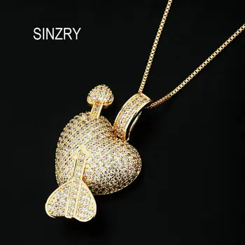 SINZRY hotsale cubic zirconia goegous inima săgeată pandantiv coliere moda trendy lady CZ bijuterii accesorii
