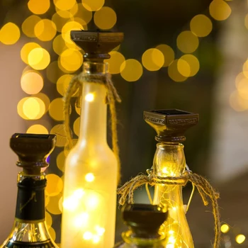 Solar Sticla de Vin Lumini Plută Șir Lumina Sârmă de Cupru cu LED-uri Zână Ghirlanda de Lumina Pentru Petrecerea de Nunta, de Crăciun, Halloween Decor pentru Bar
