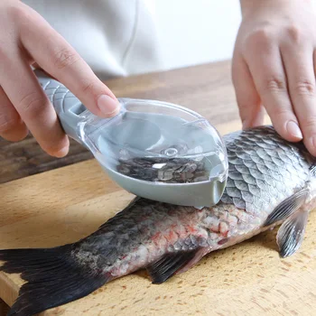 Solzi de pește Răzătoare Racleta Pește Instrument de Curățare Decopertarea Cântare Dispozitiv cu Capac Bucătărie Acasă Gătit Instrument de Pescuit de Pescuit Aborda