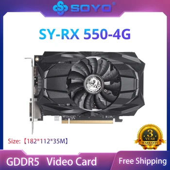 SOYO Complet Nou GPU-ul AMD Radeon RX 550 4G GPU GDDR5 14nm Calculator PC, Jocuri Video compatibil HDMI DP 128Bit DVI placa Grafica