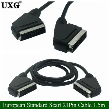 Standard European SCART 21 Pini Cablu de Date Informatice Linie de Semnal 21pin mascul La Mascul Conexiune Linie Mătură Cap Linie de 1.5 m 5FT