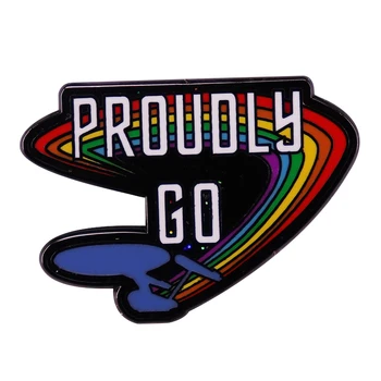 Star Trek cu Mândrie Merge LGBT Gay Pride Curcubeu Sclipici Email Brosa Ace de Rever Insigna Ace Aliaj de Metal Moda Bijuterii Accesorii