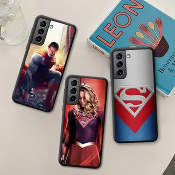 Super-erou Superman Supergirl insigna Caz Telefon din Silicon Moale pentru Samsung Galaxy S21 Ultra S20 FE M11 S8 S9 Plus S10 5G lite 2020