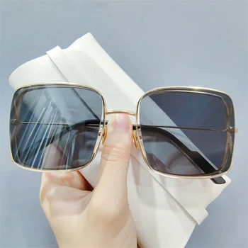 Supradimensionate Gradient de ochelari de Soare Femei Barbati Moda Pătrat Ochelari Vintage Colorate Ochelari în aer Liber Shades Ochelari de Decor UV400