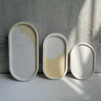 Tava ovala mucegai vas Oval bază de silicon mucegai rășină mulaj Bijuterii display placa de mucegai silicon Sticlă de Săpun Tava de Mucegai