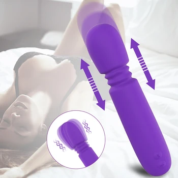 Telescopic Baghetă Magică Vibrator AV Stick Dop de Fund pentru Femei Vagin Masaj Penetrare Penis artificial sex Feminin Masturbatori Jucării pentru Adulți