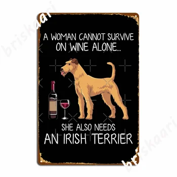 Terrier irlandez Și Vin Câine Amuzant Metal Semne Cinema Living pub Garaj Design Pictura Decor Tin semn Postere