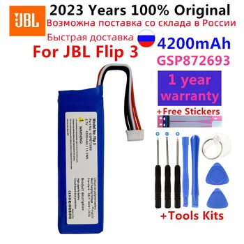 Top Difuzor Original GSP872693 4200mAh Baterie pentru JBL Flip 3 Flip3 GRI Difuzor Bluetooth de Înlocuire Baterii Batteria