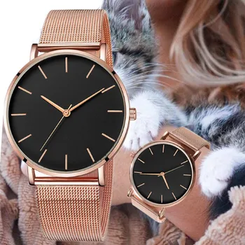 Top pentru Femei Brand Ceas de Moda Aur a Crescut Oțel Ceas de mână pentru Femei Cuarț Ceas de Lux Doamnelor Ceasuri Barbati pentru Femei Reloj Mujer