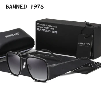 TR+Metal Moda pentru Bărbați ochelari de Soare Polarizat originale Om de Conducere Acoperire Oglinda Negru Ochelari de sex Masculin Ochelari de Soare UV400 Oculos