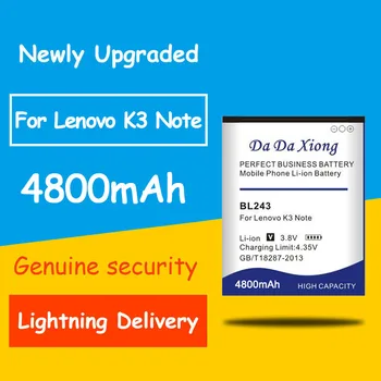 Transport gratuit 4800mAh BL243 Bateriei Pentru Lenovo K3 Note K50-T5 K50-T3S A7000 A5500 A5860 A5600 A7600 Înlocuire Batteria
