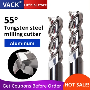 VACK HRC55 End Mill Aluminiu Carbura freze 3 Flaut Tungsten din Oțel Cnc din Aliaj de Acoperire Router Biți 4mm 6mm 8mm 10mm 12mm