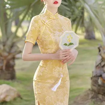Vara Cheongsams Fata Qipao Rochie Chinez Modern Eleganti Femei Tradiționale retro Halat Orientale Vara Vintage Vestido Noi