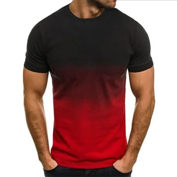 Vara Moda All-Meci Pentru Bărbați Tricou Pentru Bărbați 2022 Nou Casual Gradient Serie De Culoare Solidă Grafic T Shirt Tee Topuri Cu Mâneci Scurte