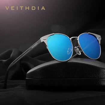 VEITHDIA Brand de Moda Ochi de Pisică Top Lentile de ochelari de Soare Retro Aluminiu Magneziu Polarizati Oglinda Vintage Ochelari de Soare Pentru Barbati Femei