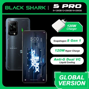 Versiune globală Black Shark 5 Pro Snapdragon 8 Gen 1 Jocuri Telefon 108M Camera 120W Hyper Charge 4650mAh 144Hz Samsung E4 Display
