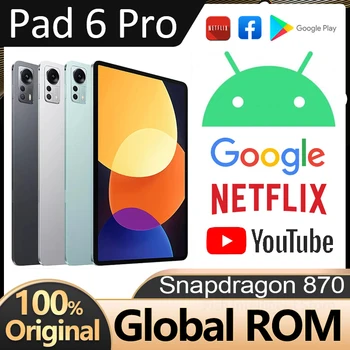 Versiune globală Pad 6 Pro 11 Inch Comprimat 12GB 512GB Snapdragon 870 10000mAh Baterie WQHD+120Hz Tablete Android 11 5G Dual SIM GPS