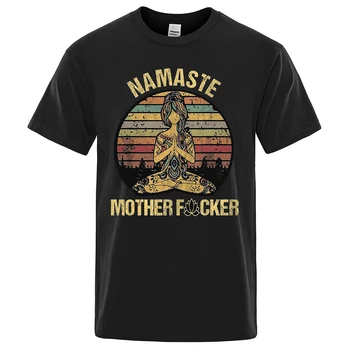 Vintage Namaste Mama Explicit Amuzant tricou Tricou Barbati Tricou Barbati din Bumbac Tricouri Topuri Harajuku Scurt cu Maneci Supradimensionate, Haine