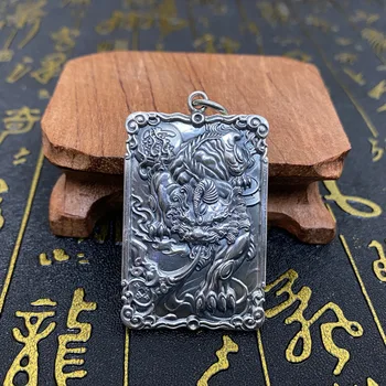 Vintage Pixiu Norocos Colier Pandantiv Chineză Fengshui Pixiu Aduce Bogăție Norocos Animal Farmec Coliere Bijuterii de argint Tibetan