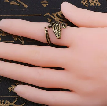 Vintage Punk Animal Ring Pentru Bărbați Gotic Crocodil Inele Pentru Femei Unisex Deschidere Inel Reglabil Bijuterii Picătură De Transport Maritim