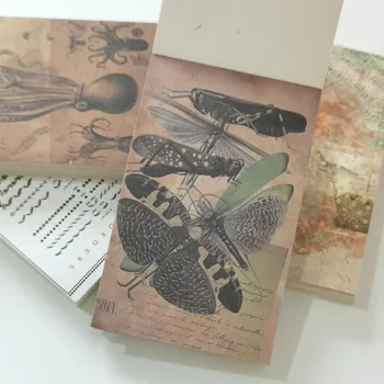 Vintage Scriere Memo Pad Specimen Fluture Material Hartie Scrapbooking Carte de a Face Gunoi de Jurnalizare DIY Retro Fundal de Hârtie
