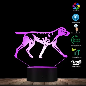 Vizsla Rasa de Câine 3D Iluzie Optică Lampa Atmosfera Lampa Cu Cablu USB Cățeluș Animalele de Design Creativ Lampa de Birou Panou Acril