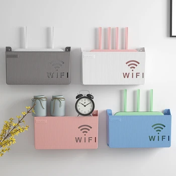 Wireless Router Wifi Cutie de Depozitare din Plastic, montat pe Perete Cablu de Alimentare Suport Organizator Raft Decor Acasă cajas organizadoras