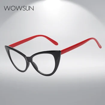 WOWSUN Nou Brand de ochelari de Soare Ochi de Pisica Pahare Personalizate Colorate, ochelari de Soare Tendință Versatil Obiectiv Clar ochelari de Soare UV400
