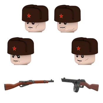 WW2 Militară a Uniunii Sovietice Soldați Cifre Blocuri de Voluntari ruși Armata de Infanterie arme Arme Căști de Cărămizi Jucarii