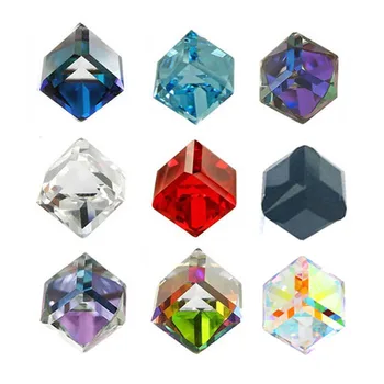 YANRUO Diferite Culori Fantastice 3D de Sticlă Cristal Farmece Strasuri Pentru Unghii Geometrice Cub Piața de BRICOLAJ Decoratiuni de Arta Unghiilor