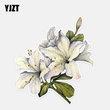 YJZT 10.9*12.1 CM Interesant Floare de Crin Decor Masina Autocolante de Înaltă Calitate Masina Barei de protecție Fereastra 11A0980