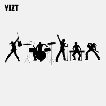 YJZT 16.7 CM*6CM Moda Trupa de Rock Muzică Artă Muzicală VinylBlack/Argint Autocolant Auto C22-0750