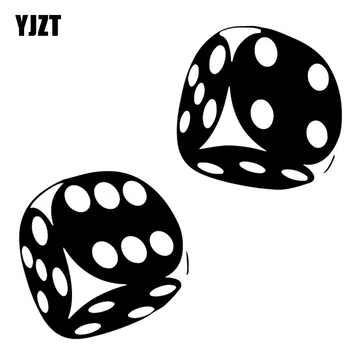 YJZT Interesant Autocolant Auto Casino Dice Poker de Înaltă Calitate, Decor de Vinil Grafic C12-0060