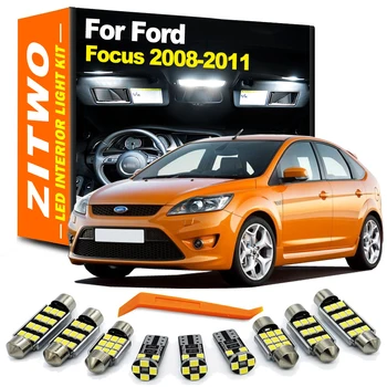 ZITWO 14Pcs LED-uri Auto de Interior Bec Kit Pentru Ford Focus MK2 2008 2009 2010 2011 Depozitare Piciorul Lămpii de Curtoazie Accesorii
