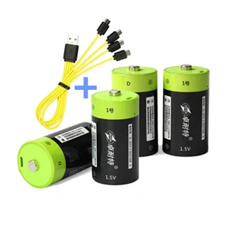 ZNTER 1.5 V 6000mWh baterie reîncărcabilă Micro USB baterie D Lipo LR20 baterie litiu-polimer de încărcare rapidă prin intermediul cablului Micro USB
