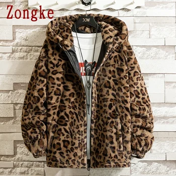 Zongke Leopard cu Gluga Geaca de Iarna Barbati 2022 Japoneză Streetwear Barbati Geaca de Iarna Jachete Casual Pentru Barbati Brand Haina M-4XL