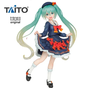 În Stoc Taito Hatsune Miku Toamna Uniformă a 3-Student Uniformă Original de Acțiune Figura Anime Model de Kit de Colectie Ornament